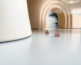 Heart Studs - 14k Rose Gold Filled