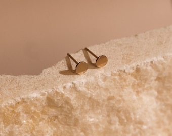 Platte ronde oorknopjes - 14k gold filled