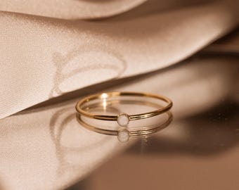 Cremation Dainty Ring - 14k Gold Filled, Pet Cremation Jewelry
