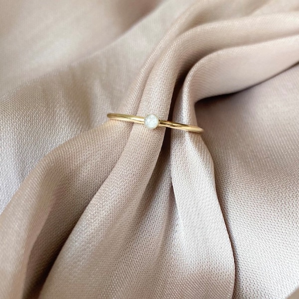 Cremation Dainty Ring - 14k Gold Filled, Pet Cremation Jewelry
