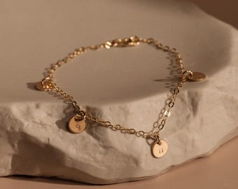 Bedelarmband met gepersonaliseerde hangers - 14k gold filled