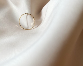 Hammered Skinny Ring - 14k Gold Filled