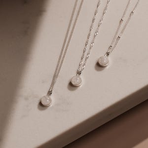 Cremation Necklace 6mm Pendant, Sterling Silver- Pet Cremation Jewelry