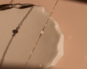Cremation Sequin Chain Bracelet- 14K Gold Filled, Pet Cremation Jewelry