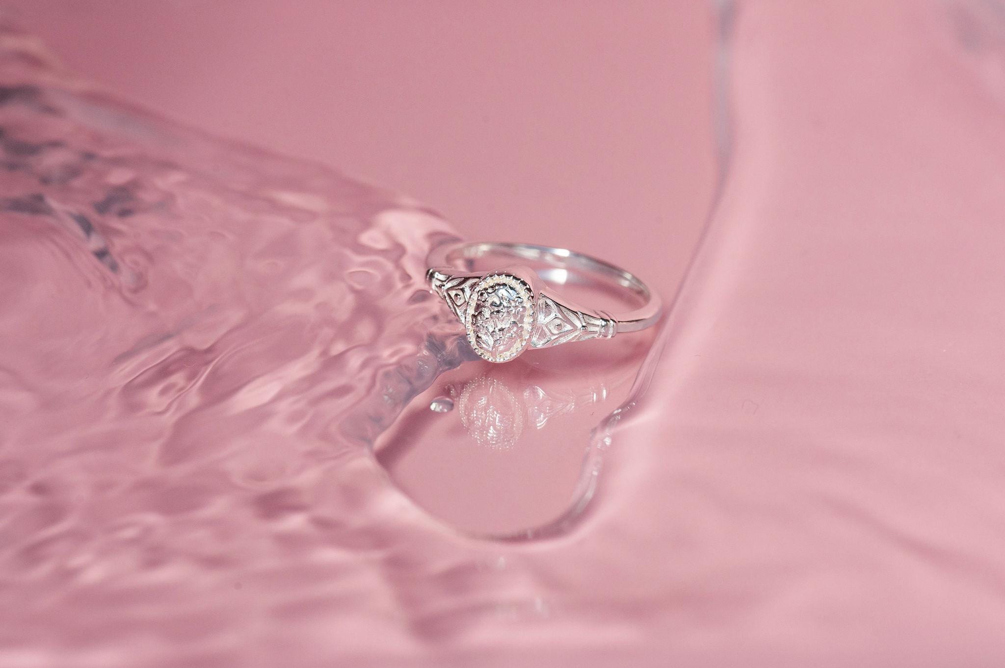 Forget-Me-Not Cremains Urn Ring - Sterling Silver