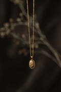 Forget-Me-Not Oval Cremains Urn Necklace