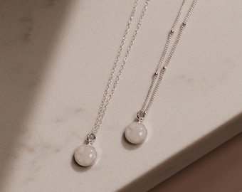 Cremation Necklace- 8mm Pendant Sterling Silver, Pet Cremation Jewelry