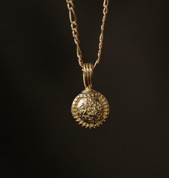 Forget-Me-Not Circle Cremains Urn Necklace
