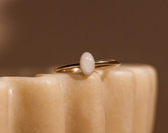 Cremation Small Oval Ring - 14k Gold Filled, Pet Cremation Jewelry