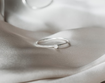 Cremation Dainty Ring - Sterling Silver, Pet Cremation Jewelry