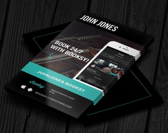 barber business card design booksy barber salon hair stylist barbershop booking