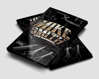 Barber Business Card Design - Barber - Salon - Hair Stylist - barber scissors