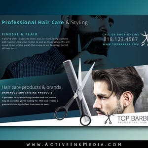 Barber Flyer Design - Barbershop Flyer - Salon - Stylist - Hairdresser - Barbershop Branding