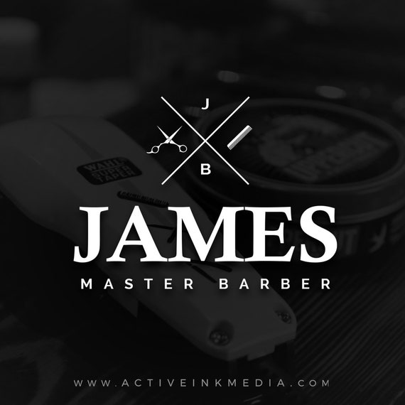 Barber Logo Premade Barber Gold Or Silver Logo Design Rose Etsy