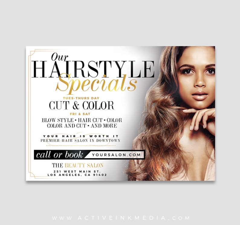 Hair Stylist Flyer Design Hair Salon Branding Hair Salon | Etsy