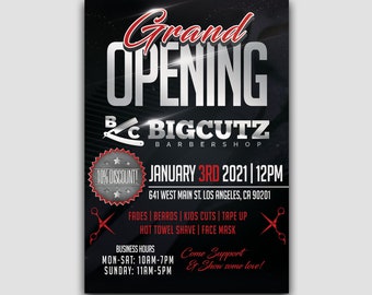 Grand Opening Barber Shop Flyer - Barber postcard - Instagram flyer - Salon - Hair Stylist - Barbershop