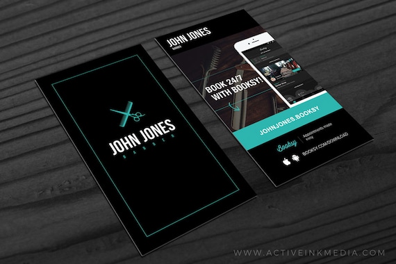 barber business card design booksy barber salon hair etsy barber business card