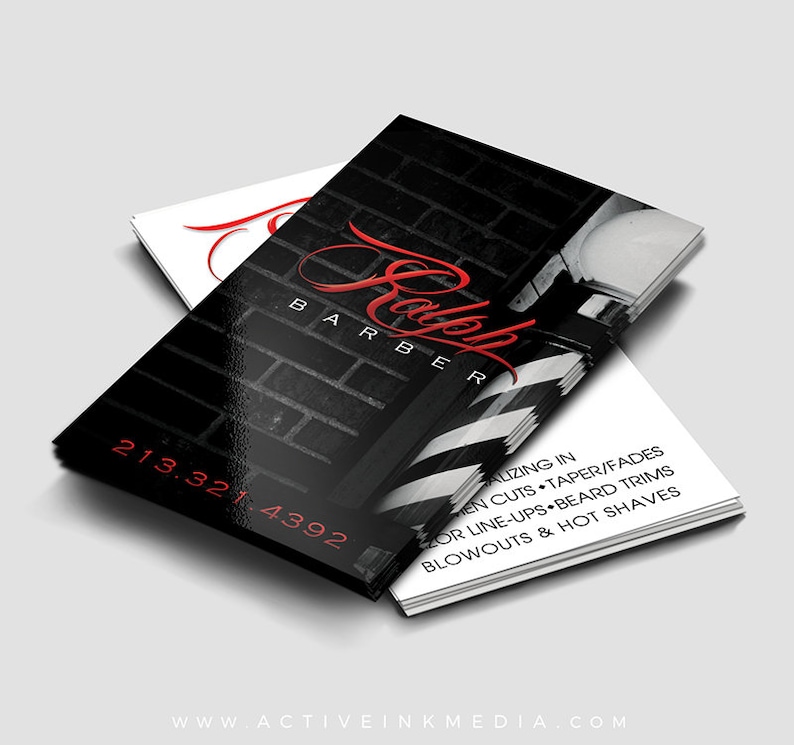 Barber Business Card Design Custom Business Card Design Etsy