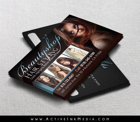 Hair Stylist Business Cards Business Card Design Stylist Etsy