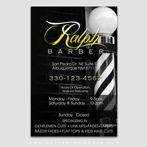 Barber Flyer Design - Barbershop Flyer - Yellow - Stylist - Hairdresser - Barbershop Branding