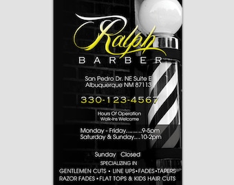 Barber Flyer Design - Barbershop Flyer - Yellow - Stylist - Hairdresser - Barbershop Branding