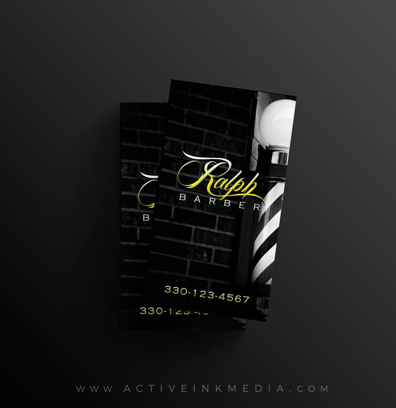 Barber Business Card Design Custom Business Card Design Etsy
