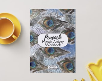 Peacock Printable Mosaic Activity Workbook with pattern templates PDF downloads