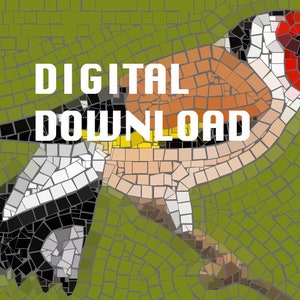 Bird mosaic pattern template PDF download