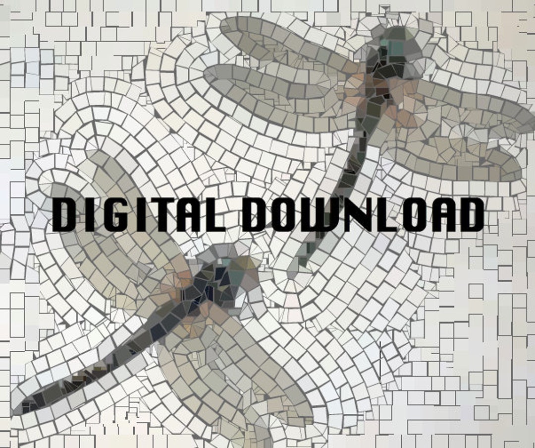Minimalist Dragonfly Mosaic Art Pattern Template PDF Download - Etsy