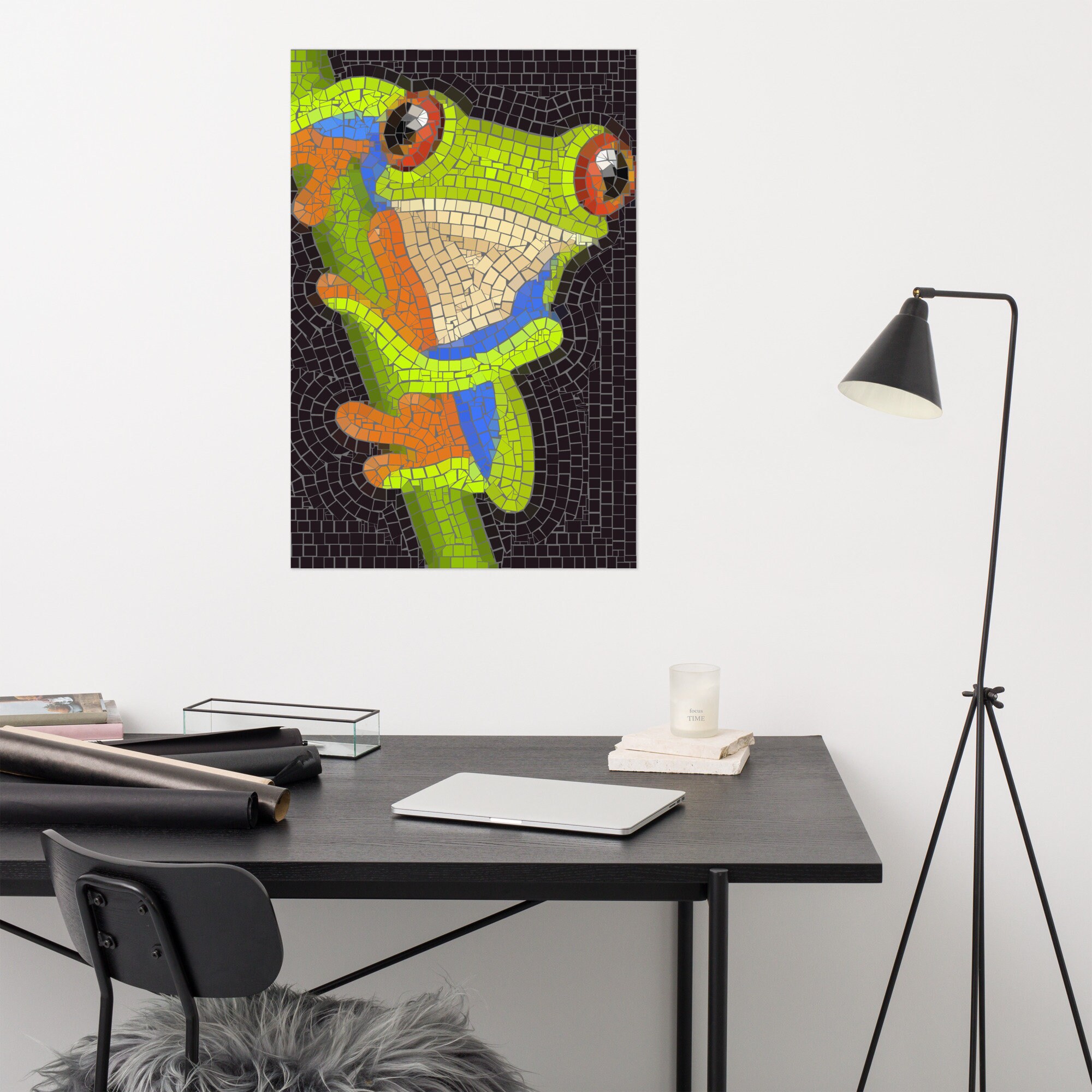 Green Tree Frog Mosaic Pattern Template PDF Download Etsy