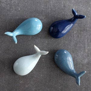 Little Whale with tail Ceramic Feature Tile