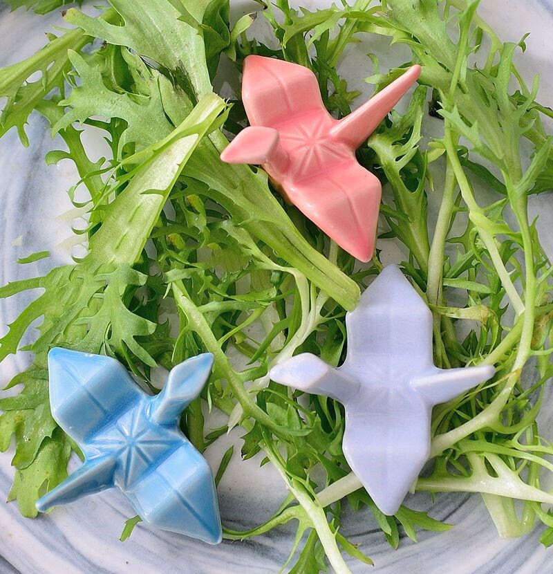 Ceramic Thousand Paper Crane Chopstick Holder Cartoon Chopstick Holder