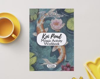 Koi Pond Fish Mosaic Activity Workbook with pattern templates PDF download