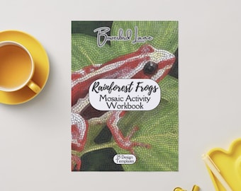 Rainforest Frogs mosaic activity workbook with pattern templates (PDF download)