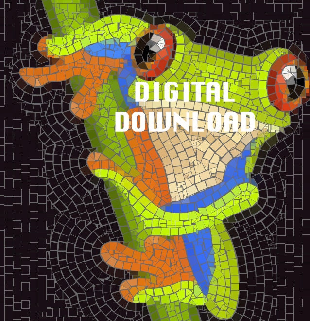 Green Tree Frog Mosaic Pattern Template PDF Download Etsy