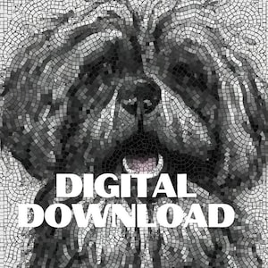 Cute Puppy mosaic pattern template PDF download