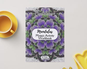 Mandala mosaic activity workbook with pattern templates (PDF download)