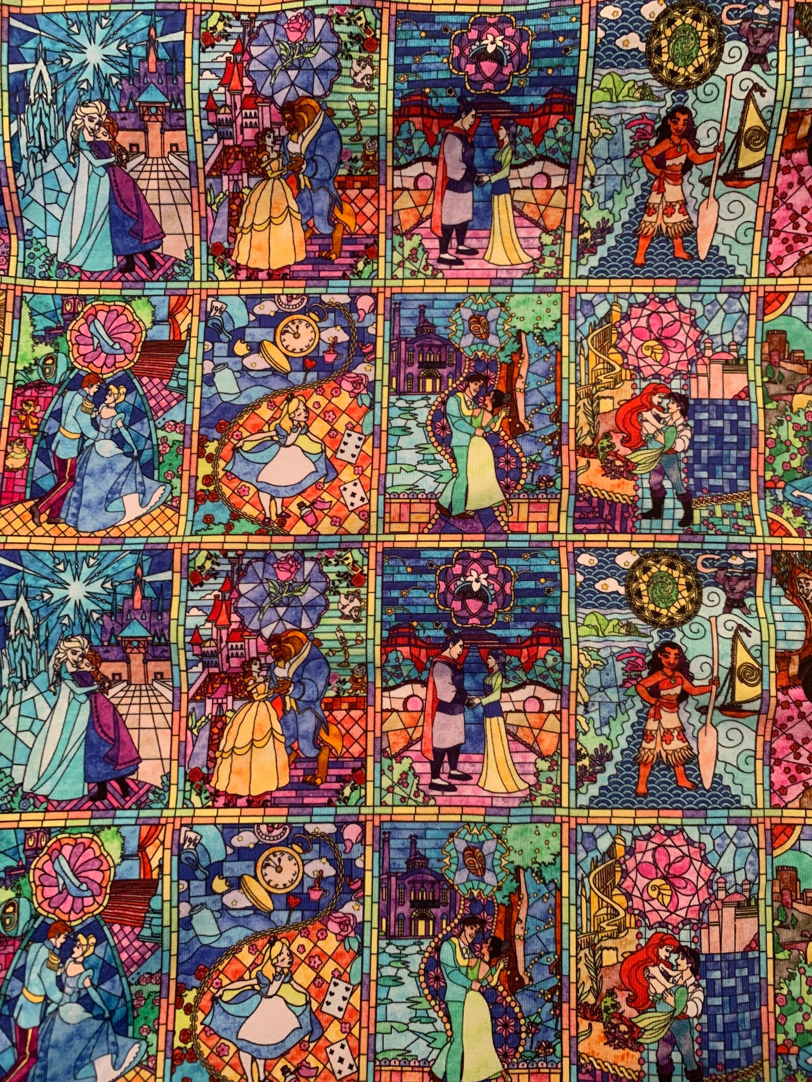 Stained glass Disney couples fabric tumbler Etsy