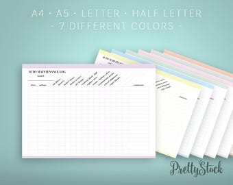 automobile maintenance log printable vehicle maintenance log etsy