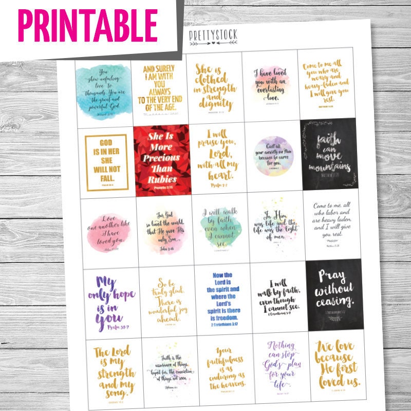Bible Verse Stickers Printable Stickers Planner Stickers Etsy