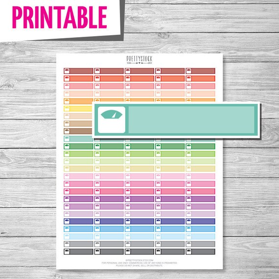 Weight Stickers Printable Stickers Planner Stickers Weight Etsy