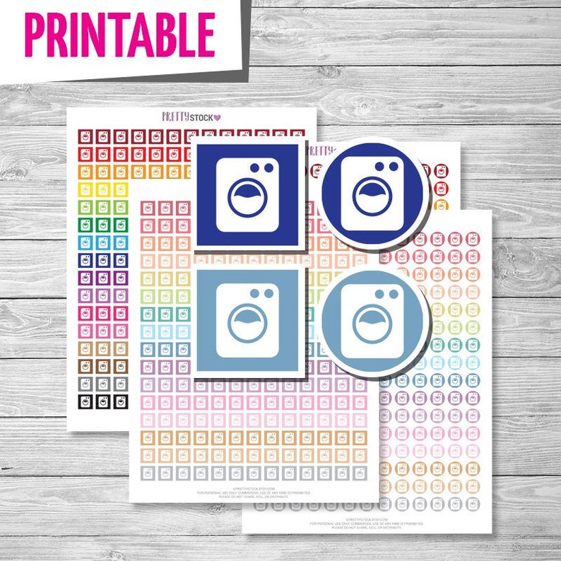 Laundry Stickers Printable Stickers Planner Stickers | Etsy