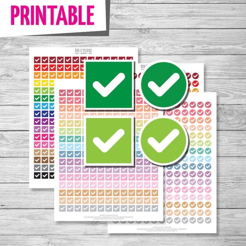 Checklist Stickers Printable Stickers Planner Stickers Etsy