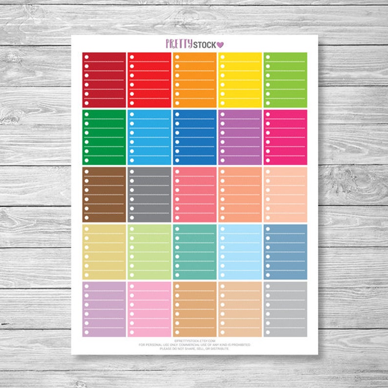Checklist Stickers Printable Stickers Planner Stickers | Etsy