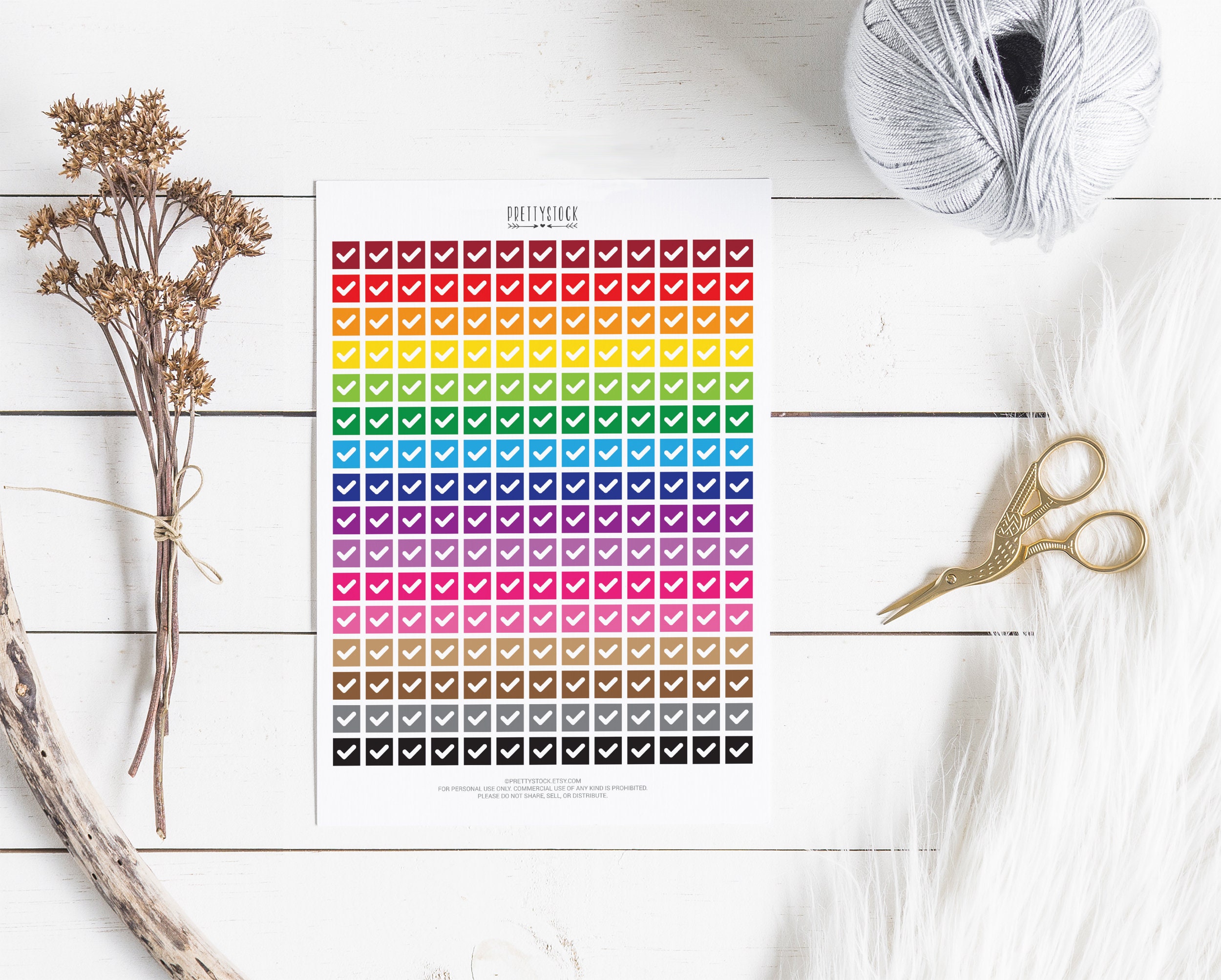 Checklist Stickers Printable Stickers Planner Stickers Etsy