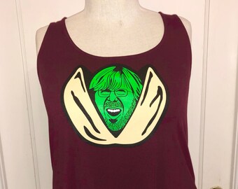 PLUS SIZED Ladies' Trey Pistachio Scoop Neck Tank Full Color Print