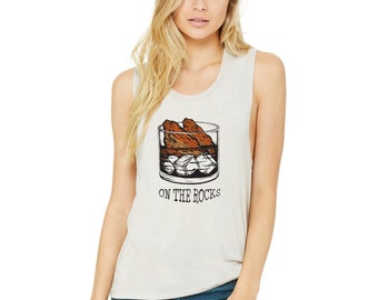 On The Rocks Ladies Muscle Tank Red Rocks Amphitheater Colorado Summer Tank Top Women's Tank Top Women's Top