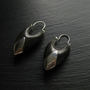 Boucles d'oreilles anneaux argent sterling avec zircons (30 mm) – Bizou