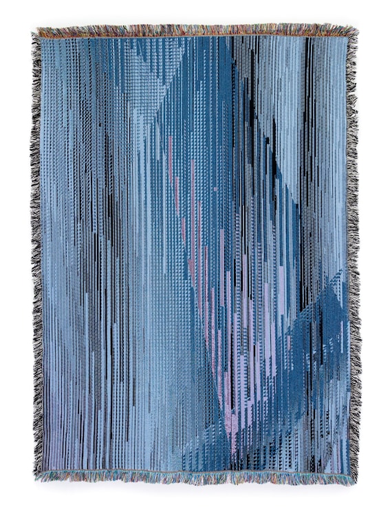 Midnight - Jacquard Woven Throw Blanket by Glitch Textiles