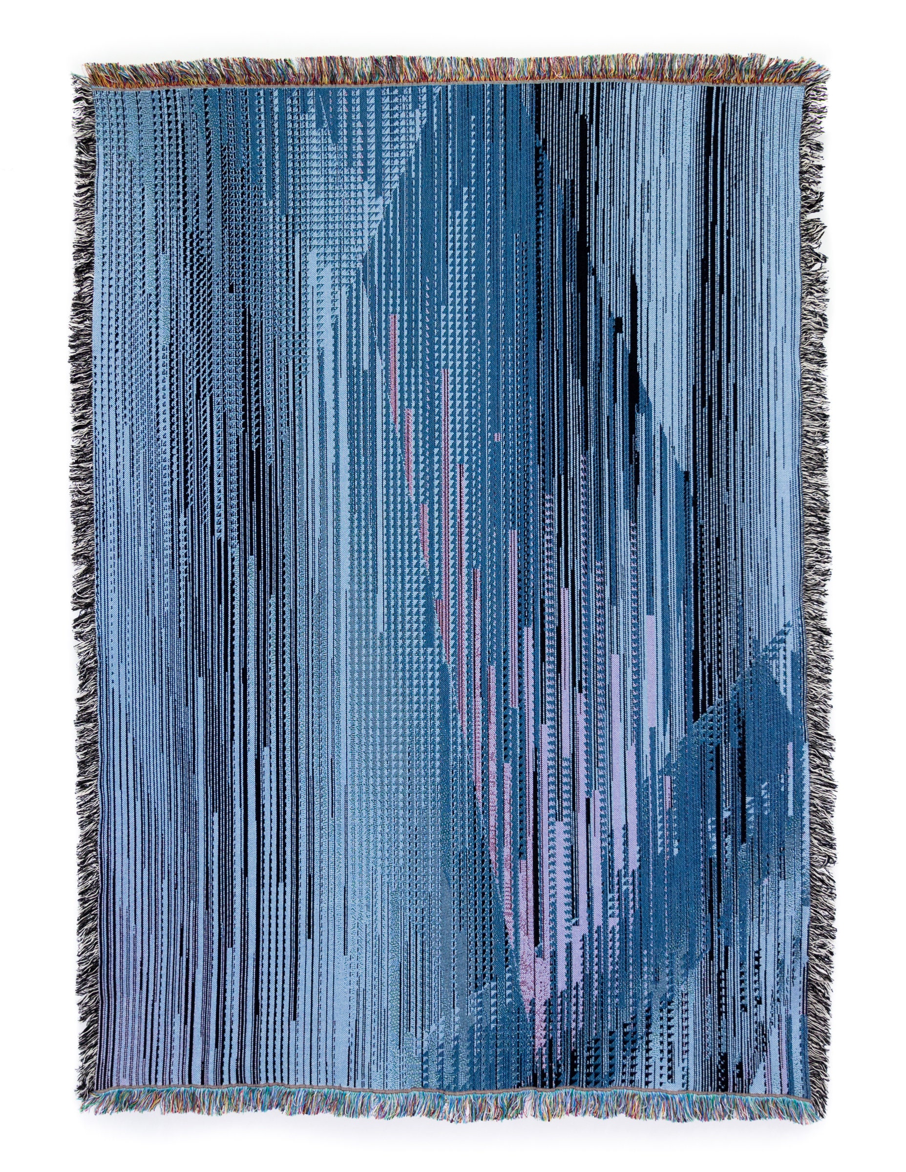 Midnight - Jacquard Woven Throw Blanket by Glitch Textiles